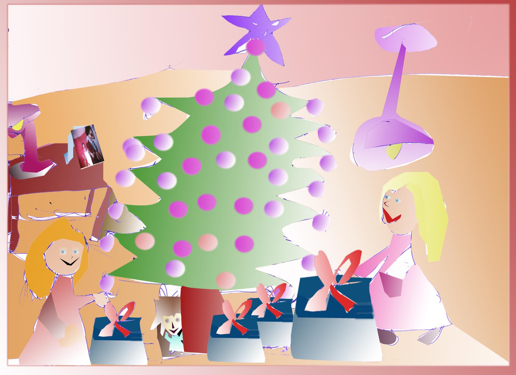 Dibujo realizado en la Navidad de 2003. Pincha para verlo más grande